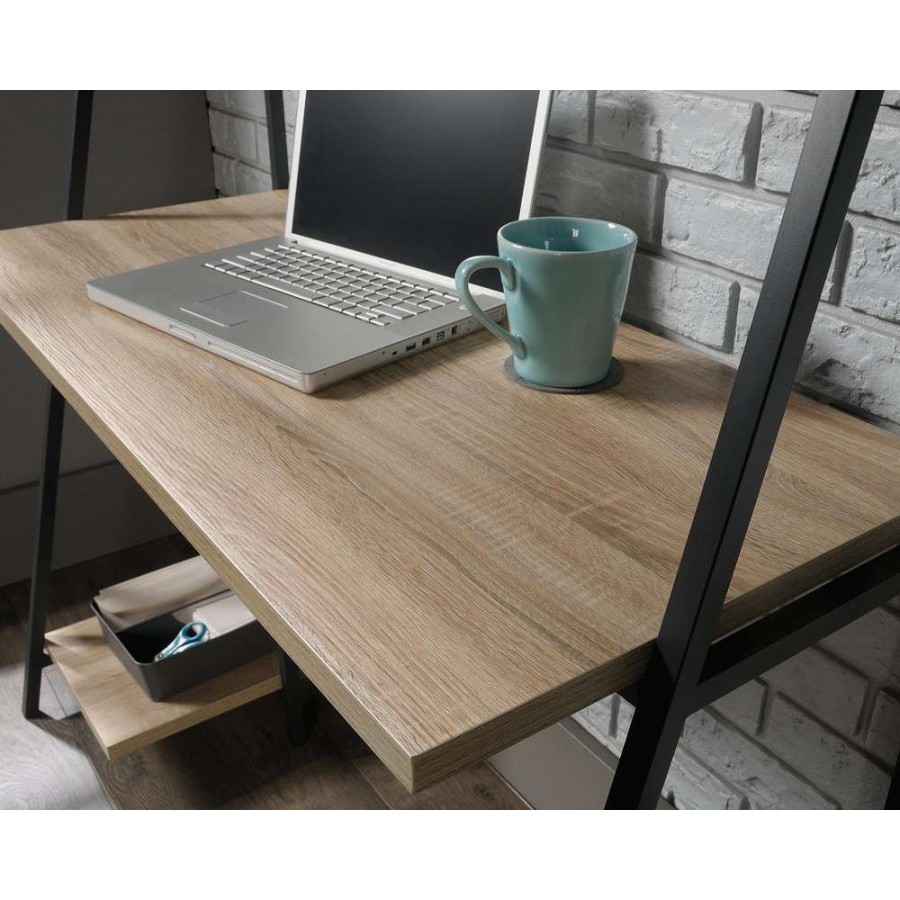 Industrial Style Bench Desk with Shelf